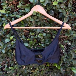Zaful Black Low Cut Bikini Top